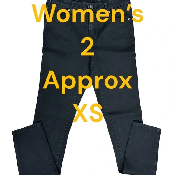 Women's Simply Vera Wang 2 XS Ankle Jeans Denim Black Skinny Stretch Slender - Picture 2 of 9